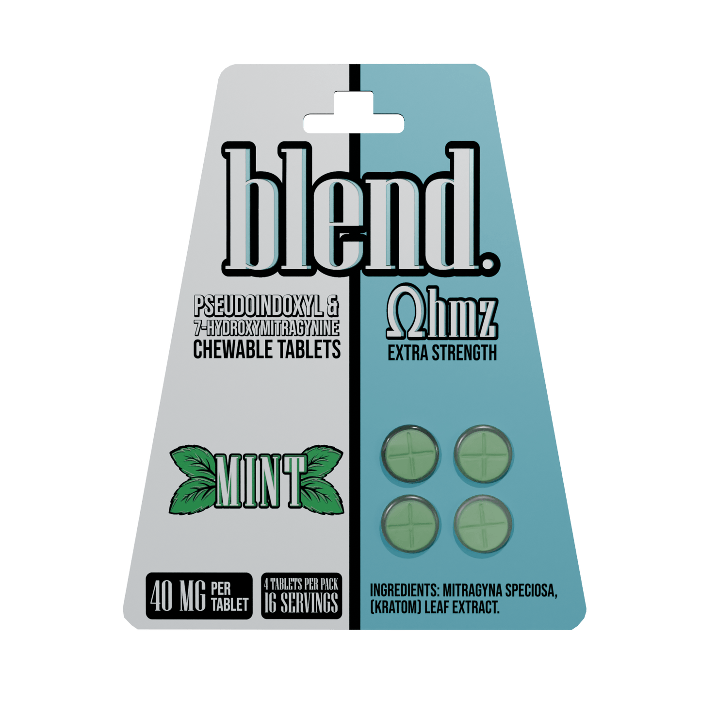 Blend | Pseudo + 7 - OH Kratom Tablets | 40mg by Blend – 7 - OH Extract Tablets, Mint | Available at Zenhop