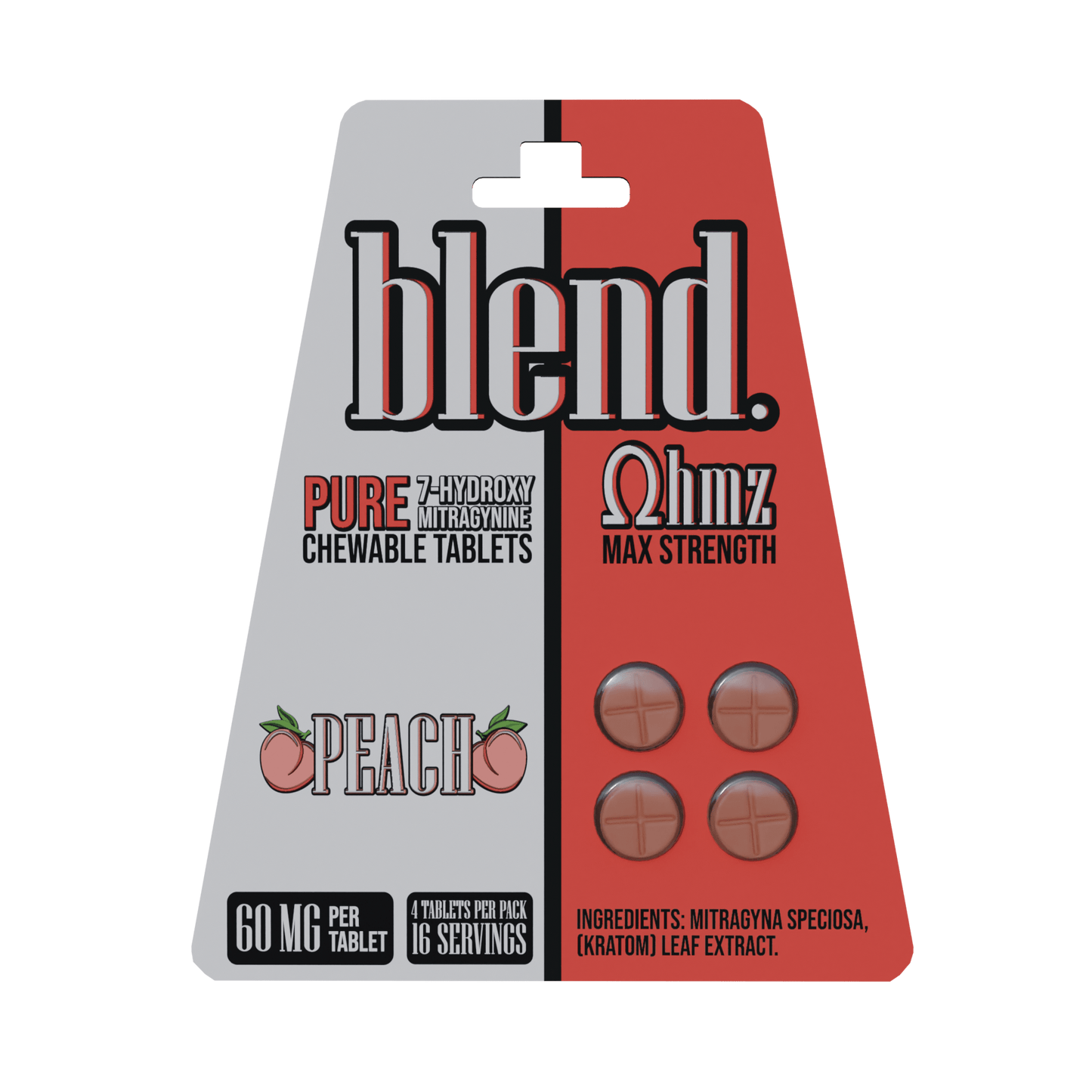 Blend | Pseudo + 7 - OH Kratom Tablets | 60mg by Blend – 7 - OH Extract Tablets, Peach | Available at Zenhop