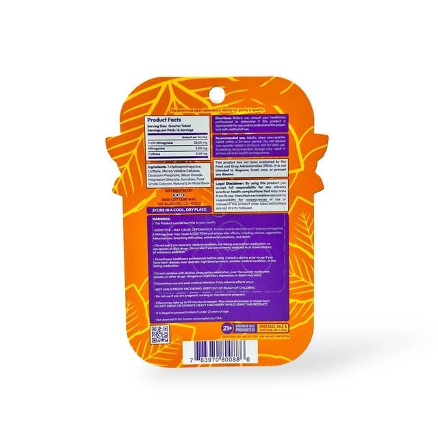 Dozo Perks | Extreme Potency 7 - OH Tablets – 100mg (4 Count) by Zenhop – 7 - OH Extract Tablets, Peach Kiwi | Available at Zenhop