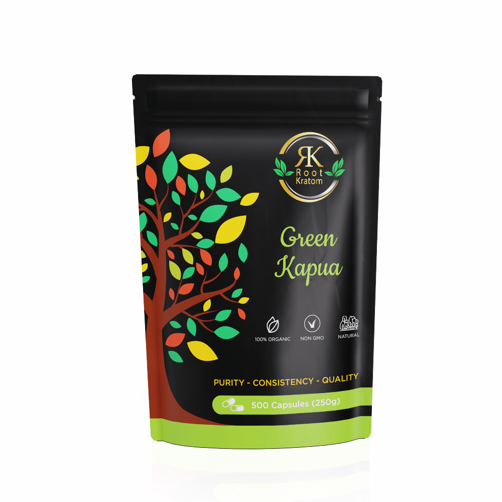 Root | Green Kapua Kratom - Capsules by Root Kratom – Capsules, 500 capsules (250g) | Available at Zenhop