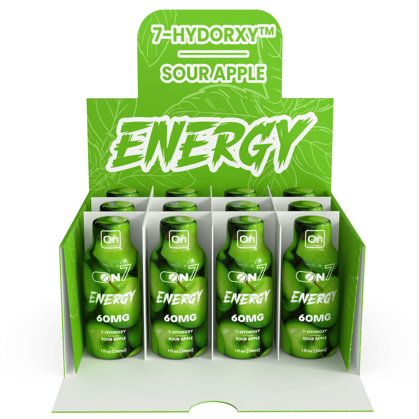 ON7 | Energy Shot – 60MG Liquid Extract |Sour Apple Flavor by ON7 – 7 - OH Extract Tablets, | Available at Zenhop