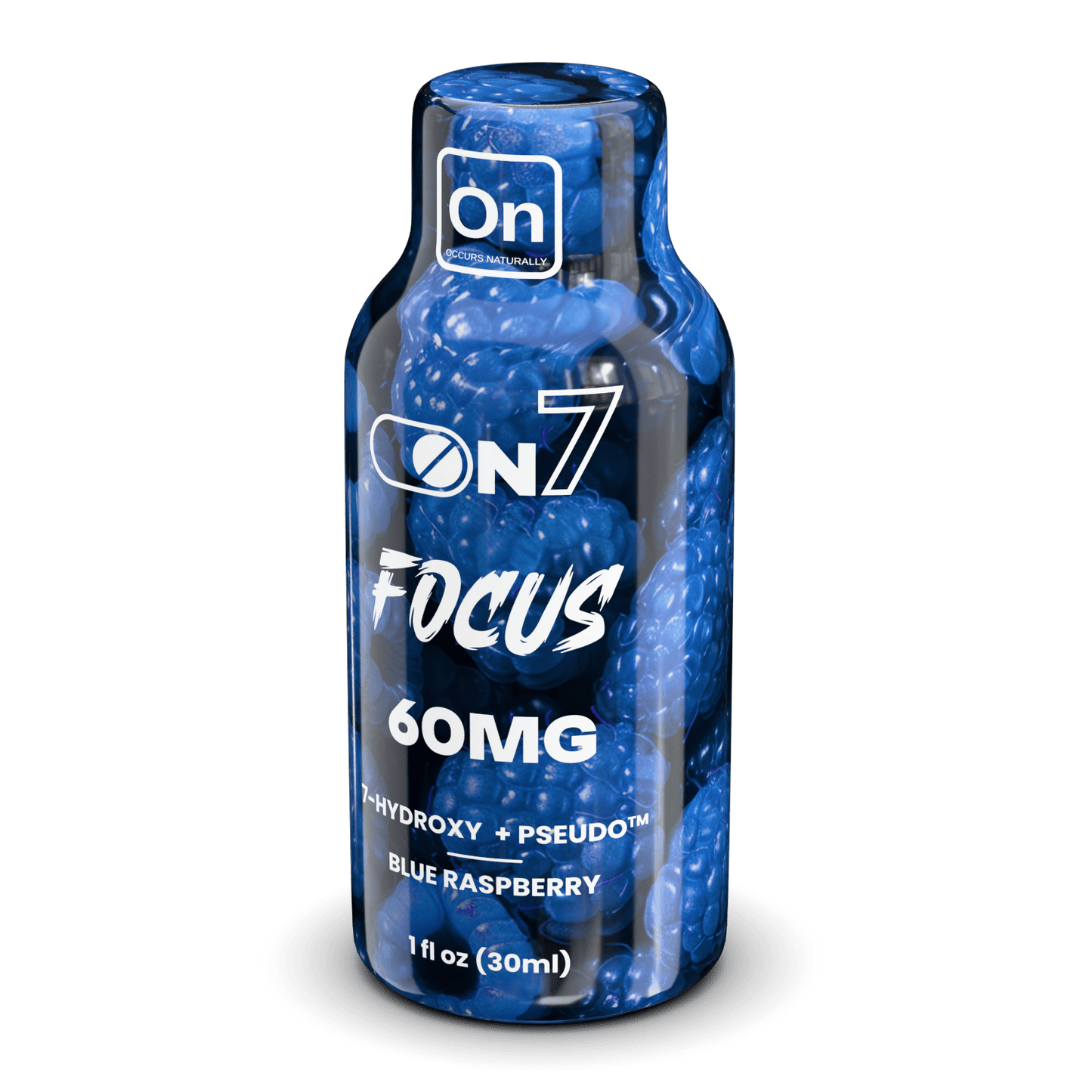 ON7 | Focus Shot – 60MG Liquid Extract | Blue Raspberry by ON7 – 7 - OH Extract Tablets, | Available at Zenhop