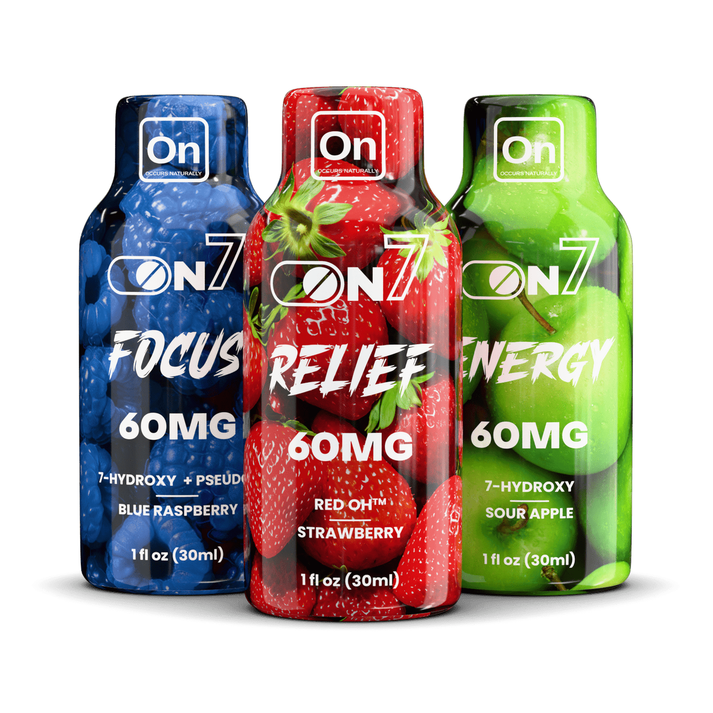 ON7 | Focus Shot – 60MG Liquid Extract | Blue Raspberry by ON7 – 7 - OH Extract Tablets, | Available at Zenhop