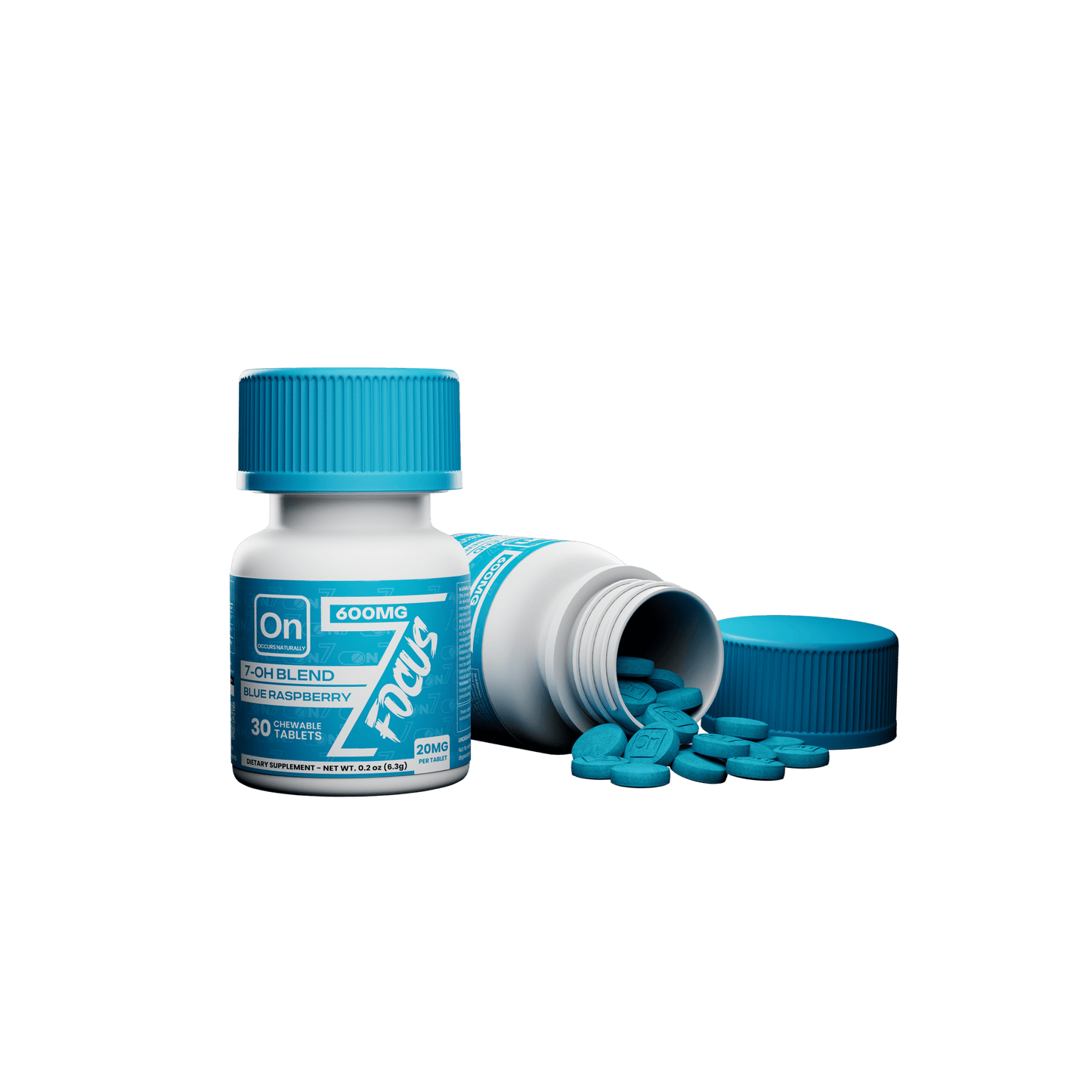 ON7 | Focus Tablets | 600MG – 30 Count Bottle by ON7 – 7 - OH Extract Tablets, 600MG – 30 Count | Available at Zenhop