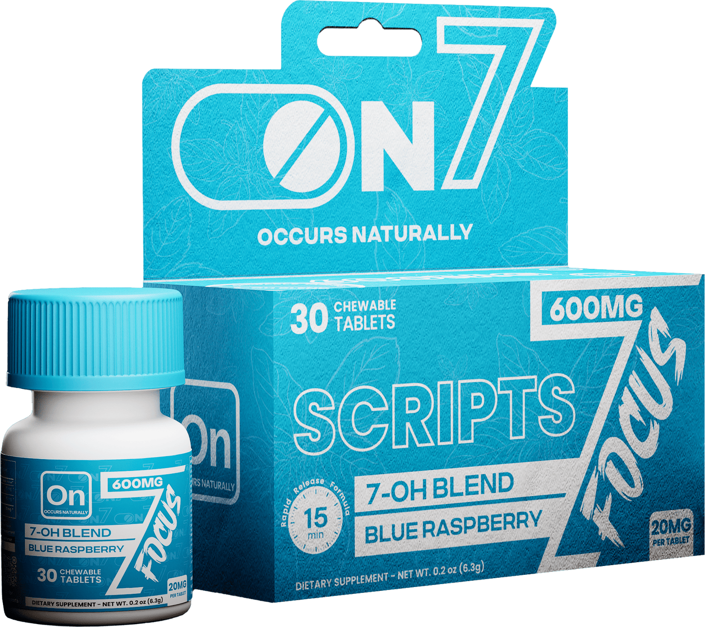 ON7 | Focus Tablets | 600MG – 30 Count Bottle by ON7 – 7 - OH Extract Tablets, 600MG – 30 Count | Available at Zenhop