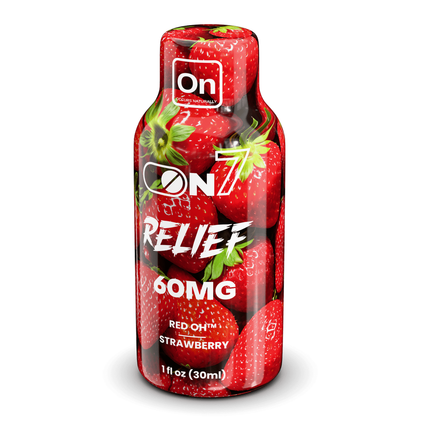 ON7 | Relief Shot – 60MG Liquid Extract | Strawberry by ON7 – 7 - OH Extract Tablets, | Available at Zenhop