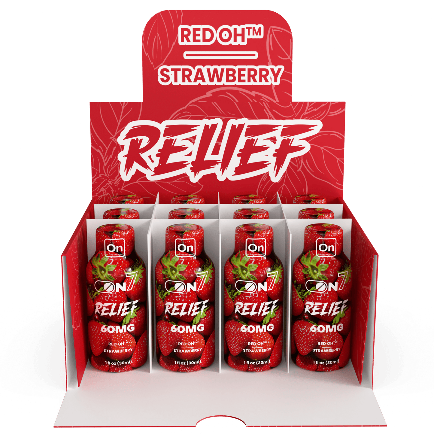 ON7 | Relief Shot – 60MG Liquid Extract | Strawberry by ON7 – 7 - OH Extract Tablets, | Available at Zenhop