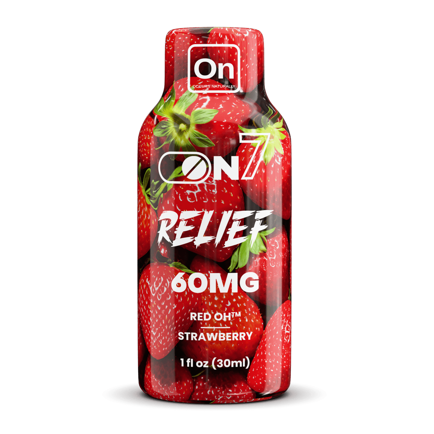 ON7 | Relief Shot – 60MG Liquid Extract | Strawberry by ON7 – 7 - OH Extract Tablets, | Available at Zenhop