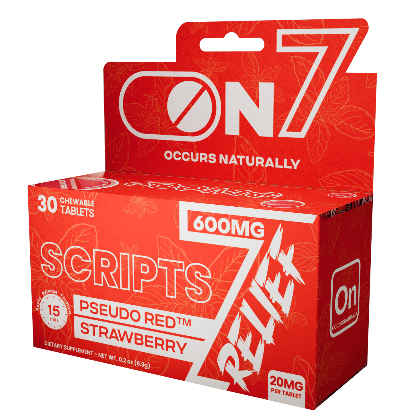 ON7 | Relief Tablets | 600MG – 30 Count Bottle by ON7 – 7 - OH Extract Tablets, 600MG – 30 Count | Available at Zenhop