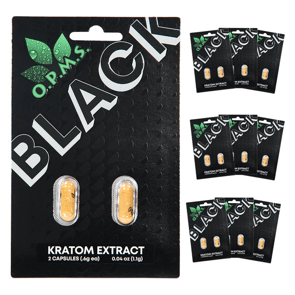 OPMS | Black Kratom Extract Capsules – 2ct by opms – 7 - OH Extract Tablets, 2 count | Available at Zenhop