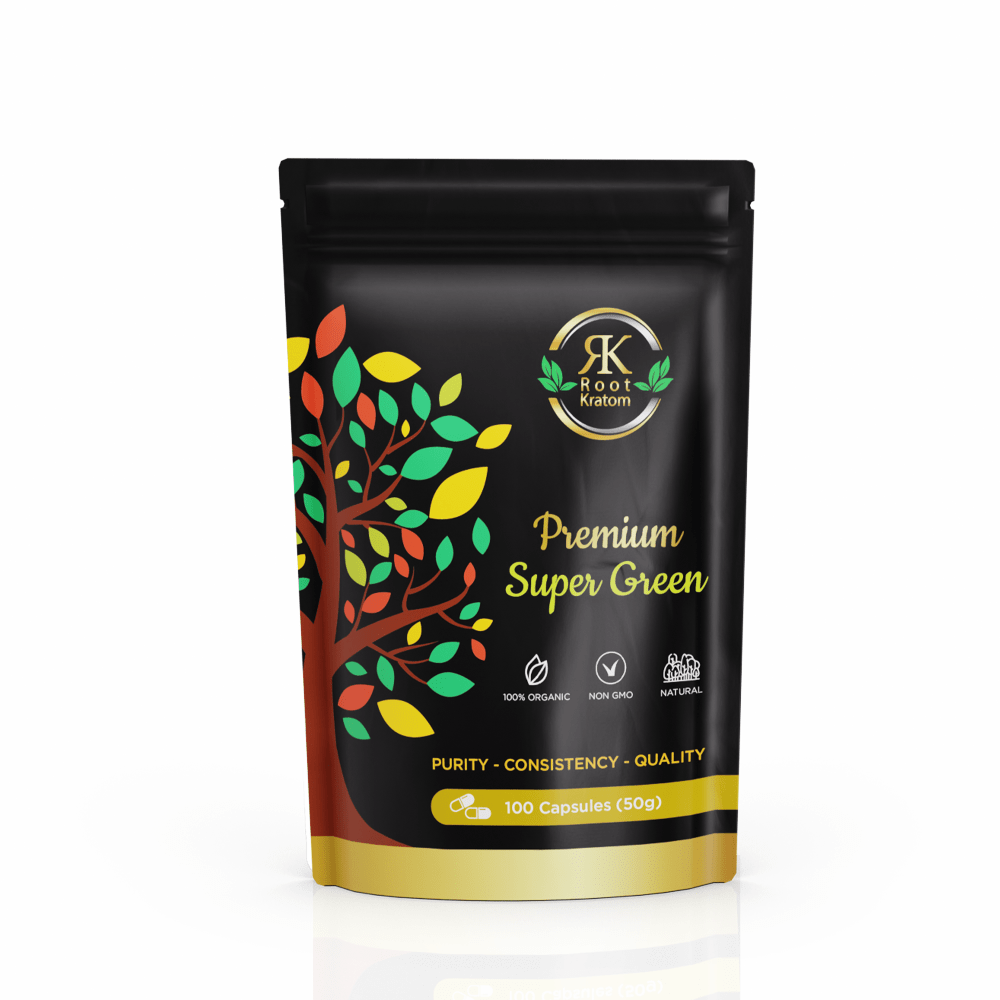 Root | Premium Super Green Kratom - Capsules by Root Kratom – Capsules, 100 capsules (50g) | Available at Zenhop