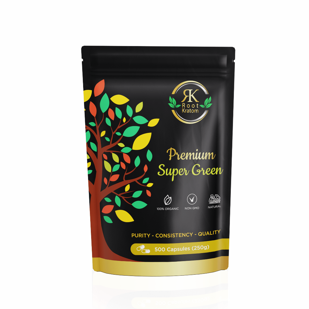 Root Kratom | premium Super Green Capsules 500ct – balanced clarity and smooth energy – shop Zenhop online