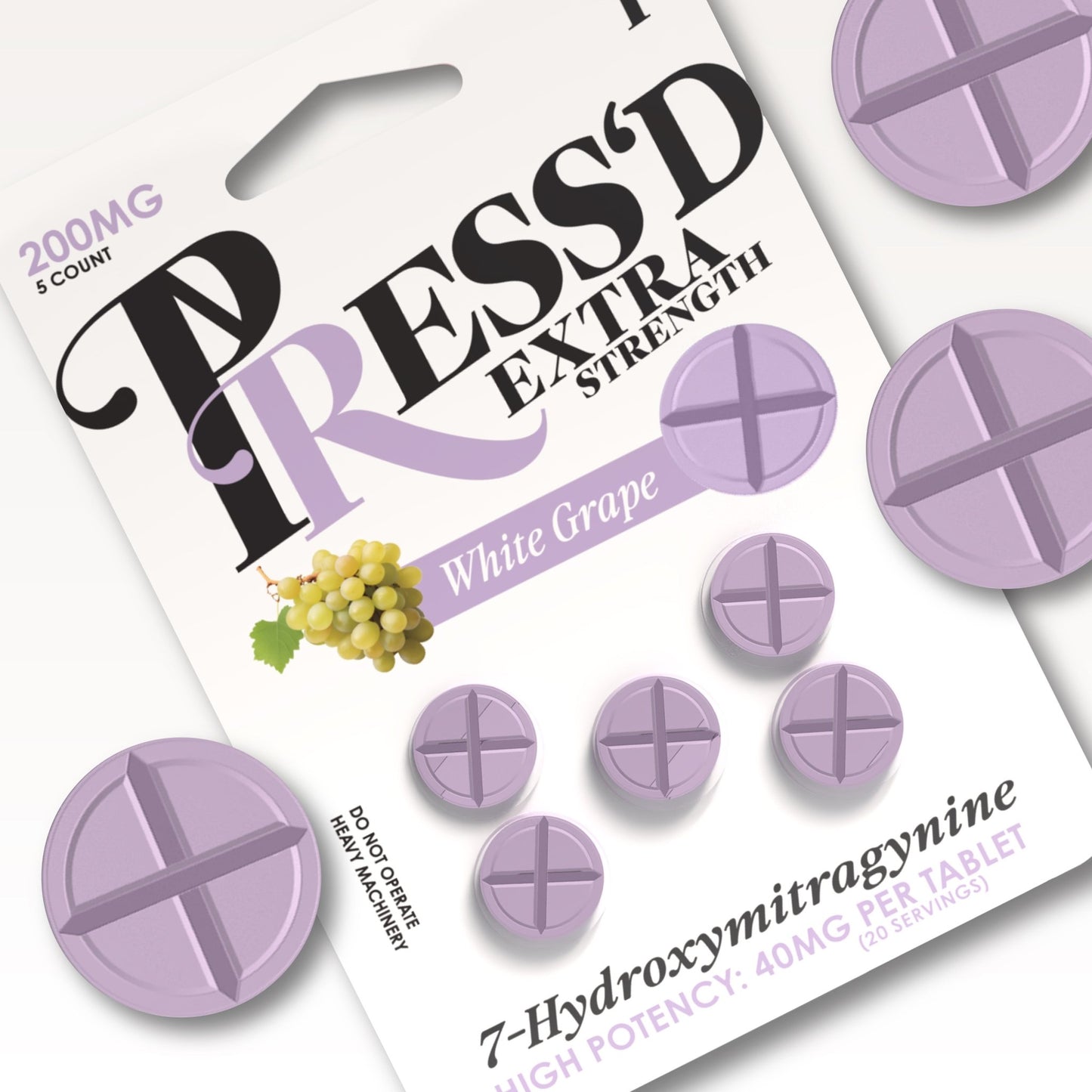 Press’d | Extra Strength White Grape Tablets – 40mg by Press’d – 7 - OH Extract Tablets, Mint | Available at Zenhop