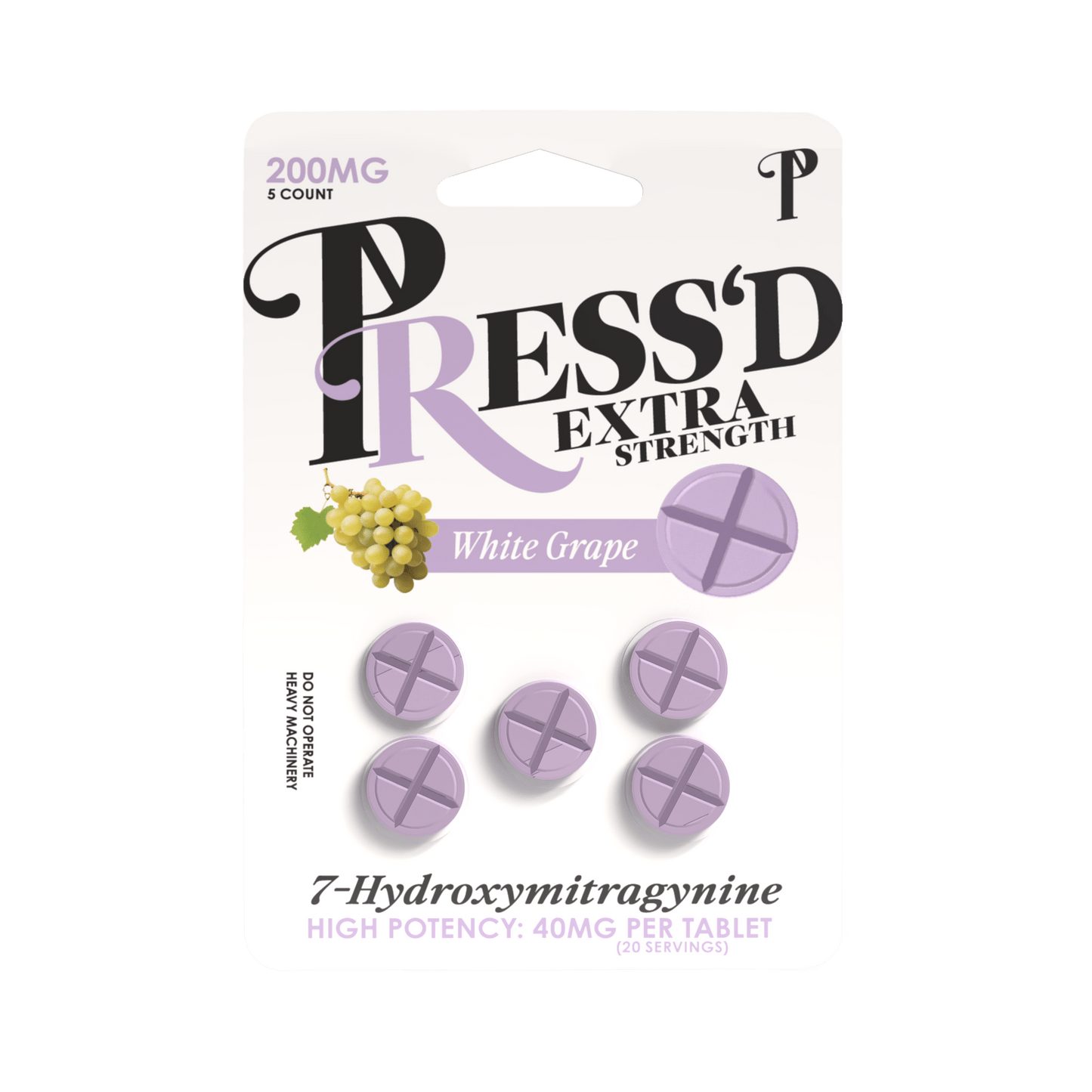 Press’d | Extra Strength White Grape Tablets – 40mg by Press’d – 7 - OH Extract Tablets, White Grape | Available at Zenhop