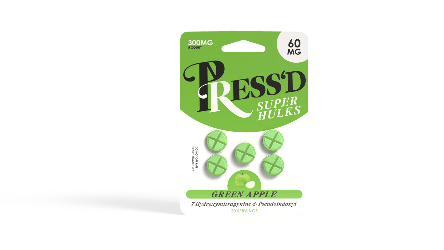 Press’d | Super Hulks Green Apple – 60 mg Tablets by Press’d – 7 - OH Extract Tablets, Green Apple | Available at Zenhop