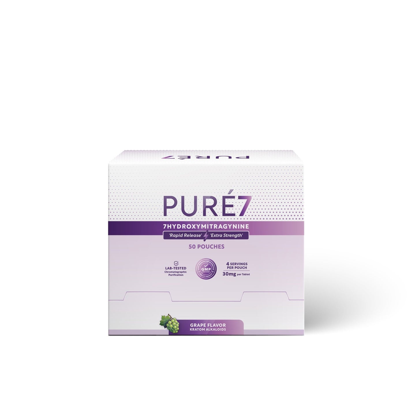 Pure7 | 7OH Hydroxy Chewable Tablets – 30mg by Pure7 – 7 - OH Extract Tablets, Grape | Available at Zenhop