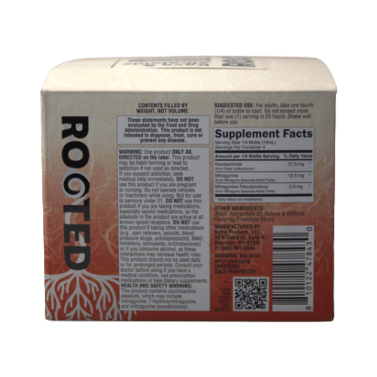 Rooted | Kava & Alkaloids Peach Mango Shot – 60ML Liquid by ON7 – kava Shots, | Available at Zenhop