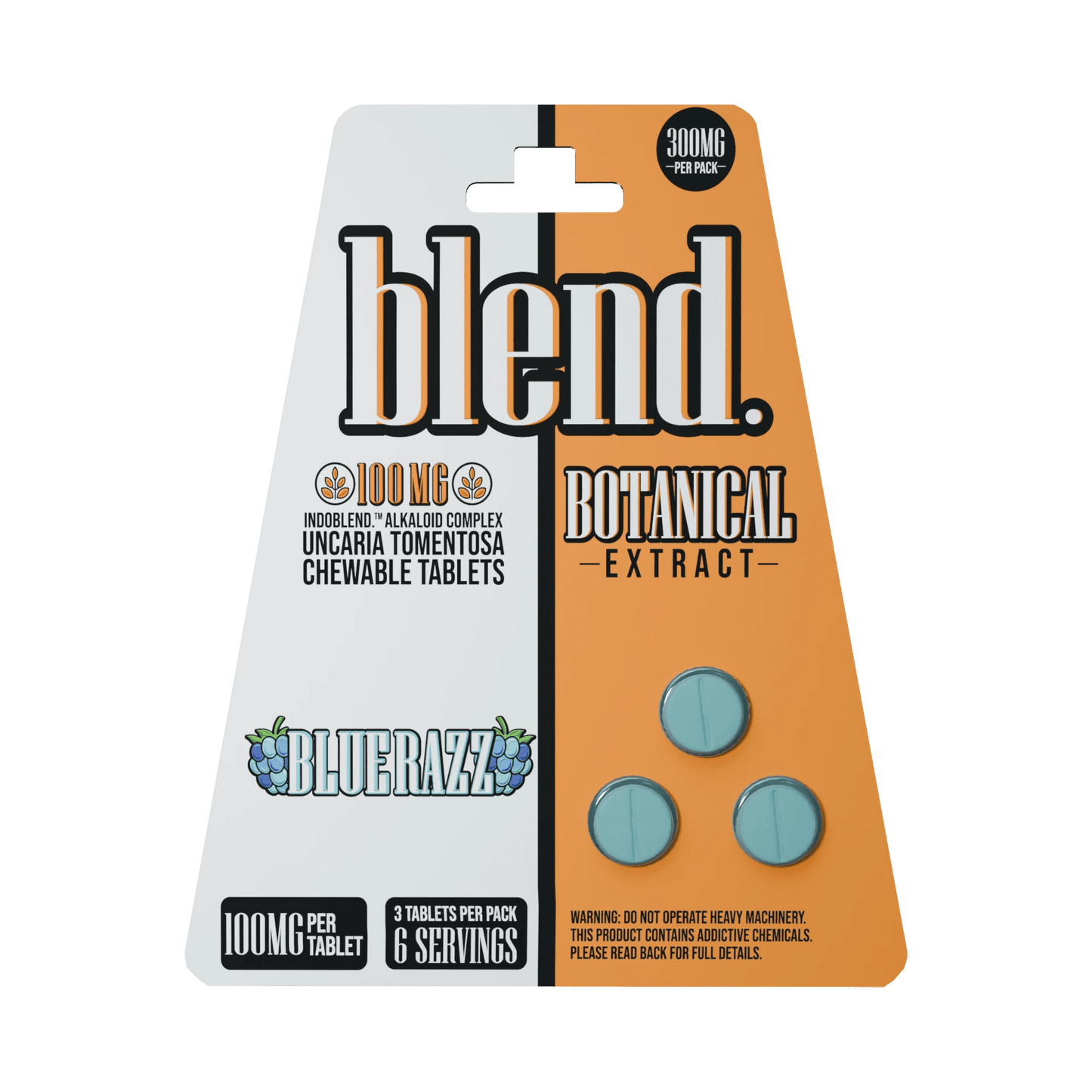 Blend | Botanical Extract Chewable Tablets – 300MG | 3 - Count by Blend – Tablets, Blue Razz | Available at Zenhop
