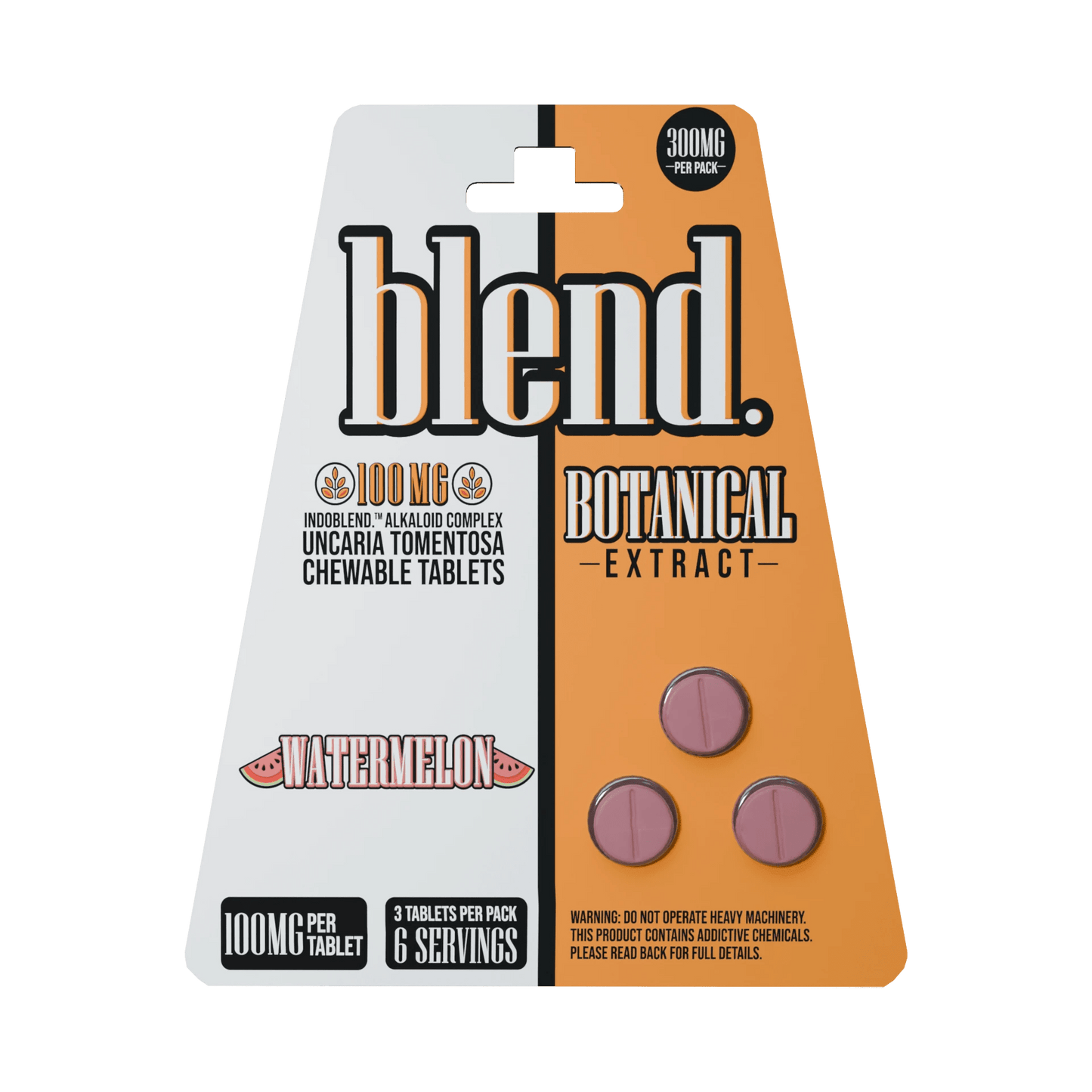 Blend | Botanical Extract Chewable Tablets – 300MG | 3 - Count by Blend – Tablets, Watermelon | Available at Zenhop