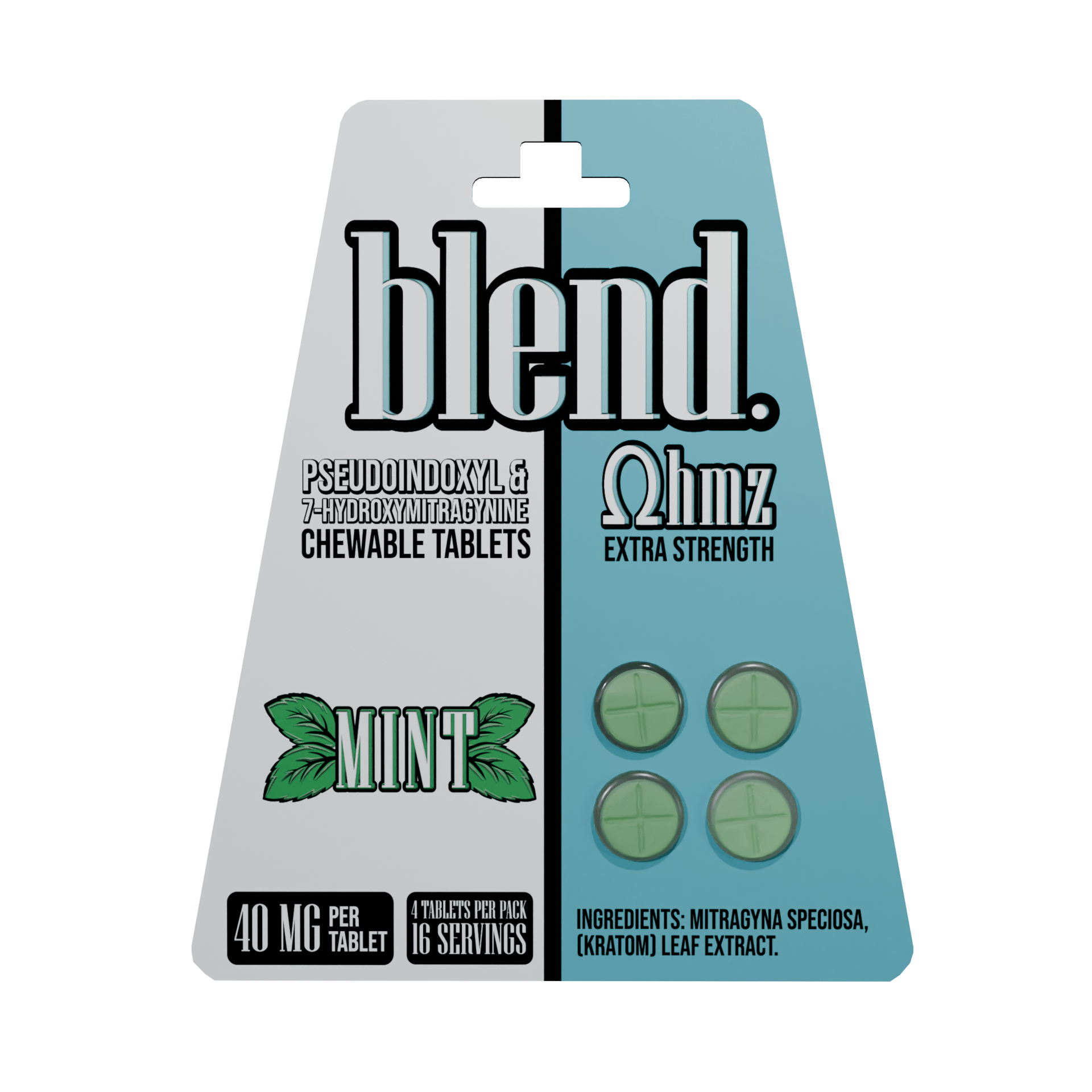 Blend | Pseudo + 7 - OH Kratom Tablets | 40mg by Blend – 7 - OH Extract Tablets, Mint | Available at Zenhop