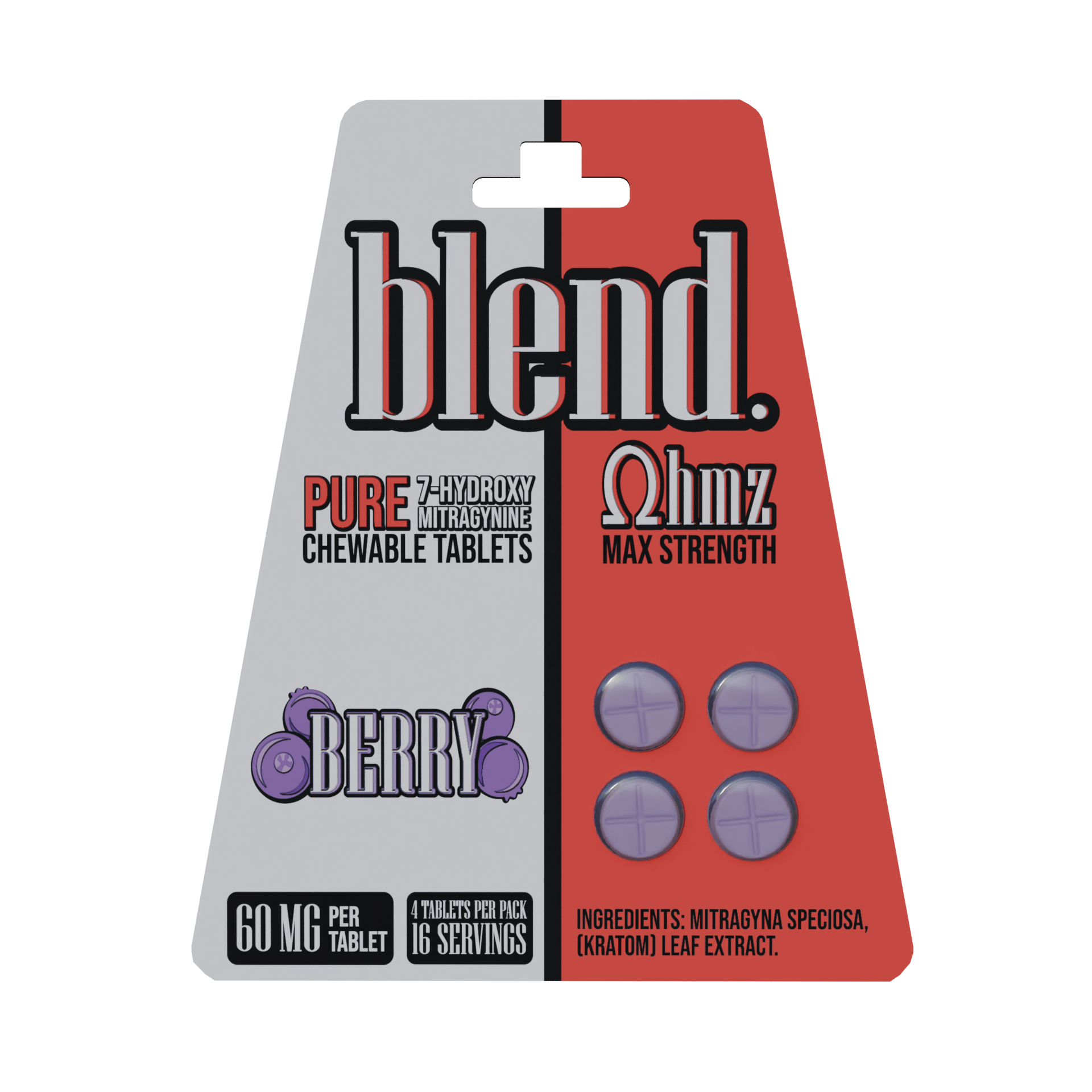 Blend | Pseudo + 7 - OH Kratom Tablets | 60mg by Blend – 7 - OH Extract Tablets, Berry | Available at Zenhop