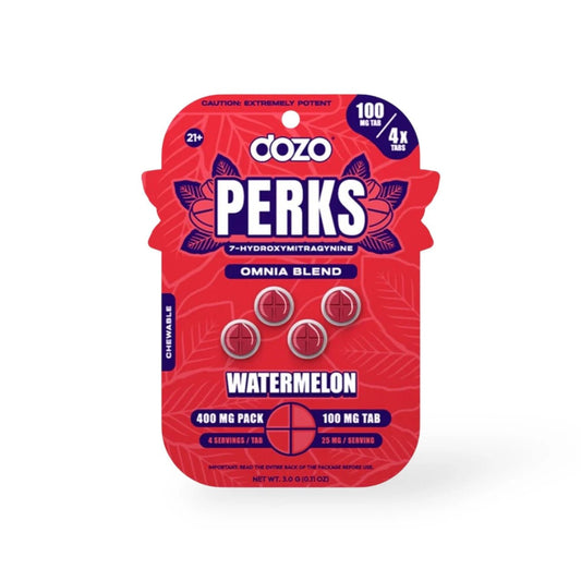 Dozo Perks | Extreme Potency 7 - OH Tablets – 100mg (4 Count) by Zenhop – 7 - OH Extract Tablets, Watermelon | Available at Zenhop