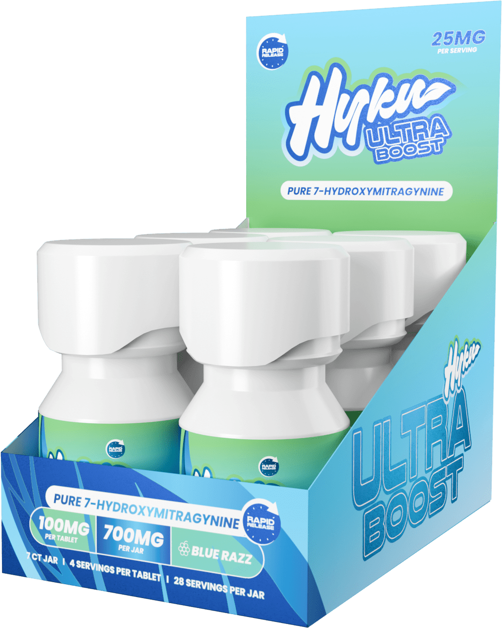 Hyku Ultra Boost 7 - OH Tablets – 100mg Blue Razz | 7 Count by Hyku – 7 - OH Extract Tablets, | Available at Zenhop