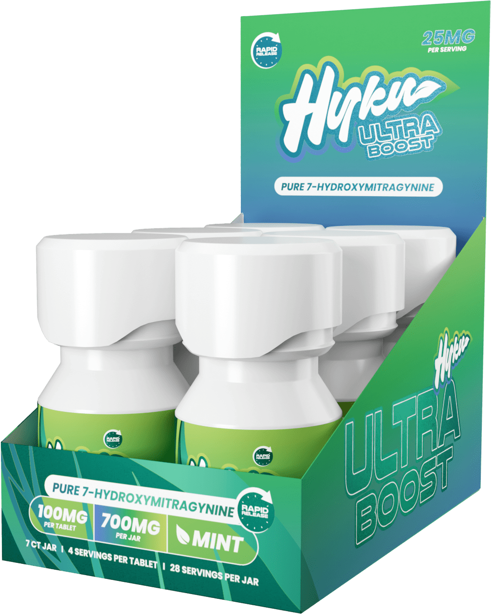 Hyku | Ultra Boost 7 - OH Tablets – 100mg Mint | 7 Count by Hyku – 7 - OH Extract Tablets, | Available at Zenhop