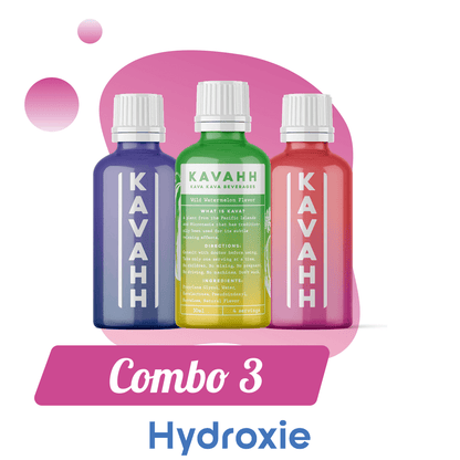 KAVAHH | Combo 3 – Kava Shot Variety Pack (Blueberry, Watermelon, Strawberry) by Hydroxie – kava Shots, | Available at Zenhop
