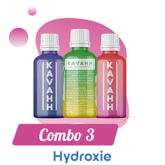 KAVAHH | Combo 3 – Kava Shot Variety Pack (Blueberry, Watermelon, Strawberry) by Hydroxie – kava Shots, | Available at Zenhop