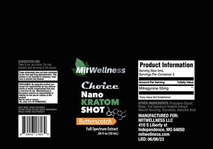 MitWellness | Choice Nano Kratom Shot | Butterscotch - 10ML by MitWellness – 7 - OH - Extracts Shots, | Available at Zenhop