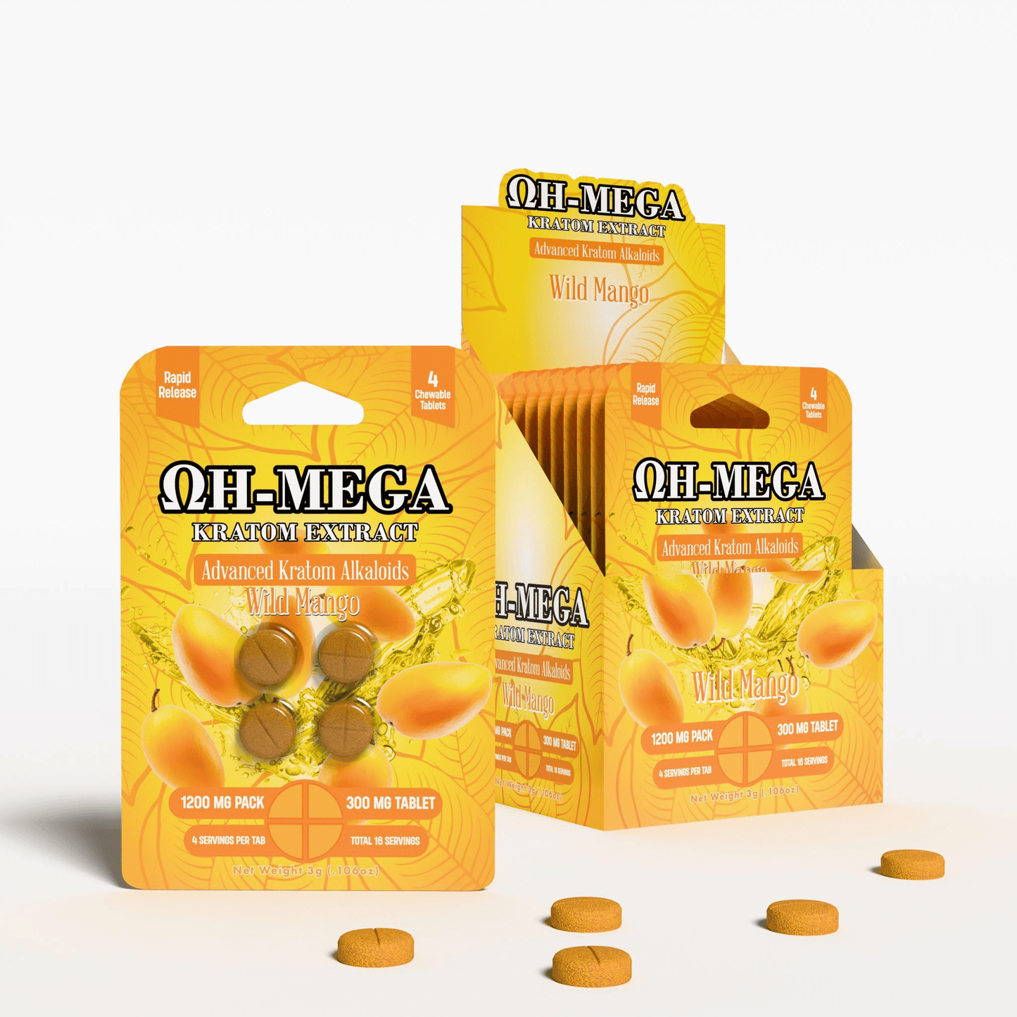 OH - MEGA | Kratom Extract Chewable Tablets – 300mg (4 Count) by Zenhop – 7 - OH Extract Tablets, Wild mango | Available at Zenhop