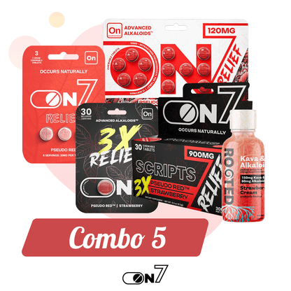 ON7 | Combo 5 – 5 - Piece Relief Power Pack for Advanced Support by ON7 – 7 - OH - Extracts Shots, | Available at Zenhop