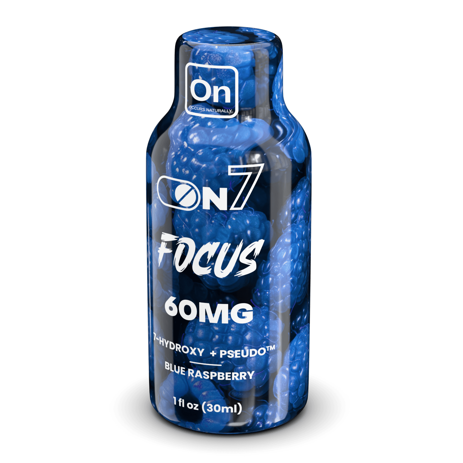 ON7 | Focus Shot – 60MG Liquid Extract | Blue Raspberry by ON7 – 7 - OH Extract Tablets, | Available at Zenhop