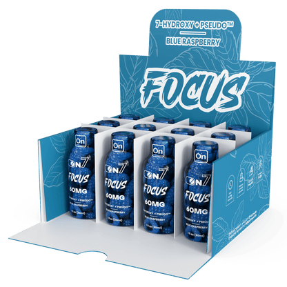 ON7 | Focus Shot – 60MG Liquid Extract | Blue Raspberry by ON7 – 7 - OH Extract Tablets, | Available at Zenhop