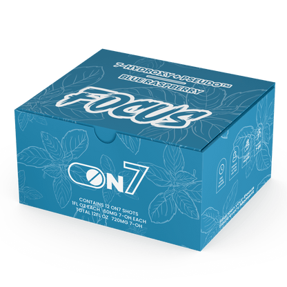ON7 | Focus Shot – 60MG Liquid Extract | Blue Raspberry by ON7 – 7 - OH Extract Tablets, | Available at Zenhop