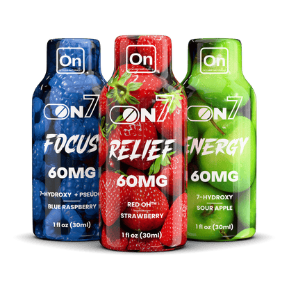ON7 | Focus Shot – 60MG Liquid Extract | Blue Raspberry by ON7 – 7 - OH Extract Tablets, | Available at Zenhop
