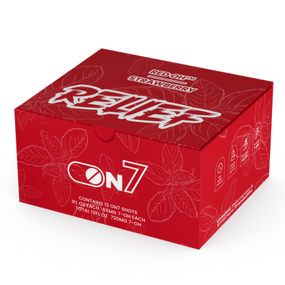 ON7 | Relief Shot – 60MG Liquid Extract | Strawberry by ON7 – 7 - OH Extract Tablets, | Available at Zenhop