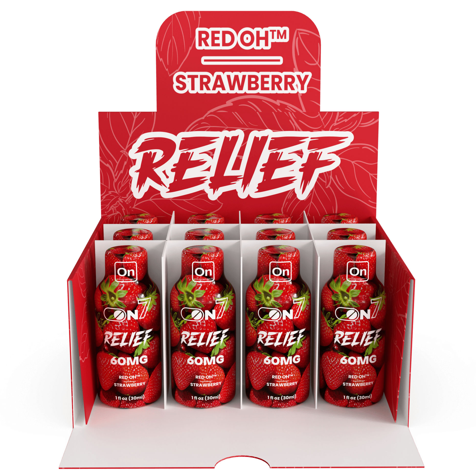 ON7 | Relief Shot – 60MG Liquid Extract | Strawberry by ON7 – 7 - OH Extract Tablets, | Available at Zenhop
