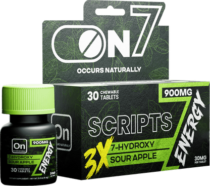 ON7 | Scripts Energy Tablets 900MG – Sour Apple | 30 Count by ON7 – 7 - OH Extract Tablets, | Available at Zenhop