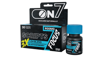 ON7 | Scripts Focus Tablets 900MG – Sour Apple | 30 Count by ON7 – 7 - OH Extract Tablets, | Available at Zenhop