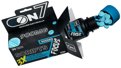 ON7 | Scripts Focus Tablets 900MG – Sour Apple | 30 Count by ON7 – 7 - OH Extract Tablets, | Available at Zenhop
