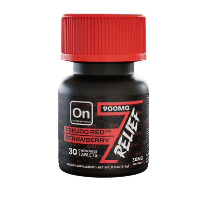 ON7 | Scripts Relief 900MG Tablets – Pseudo Red Strawberry | 30 count by ON7 – 7 - OH Extract Tablets, | Available at Zenhop
