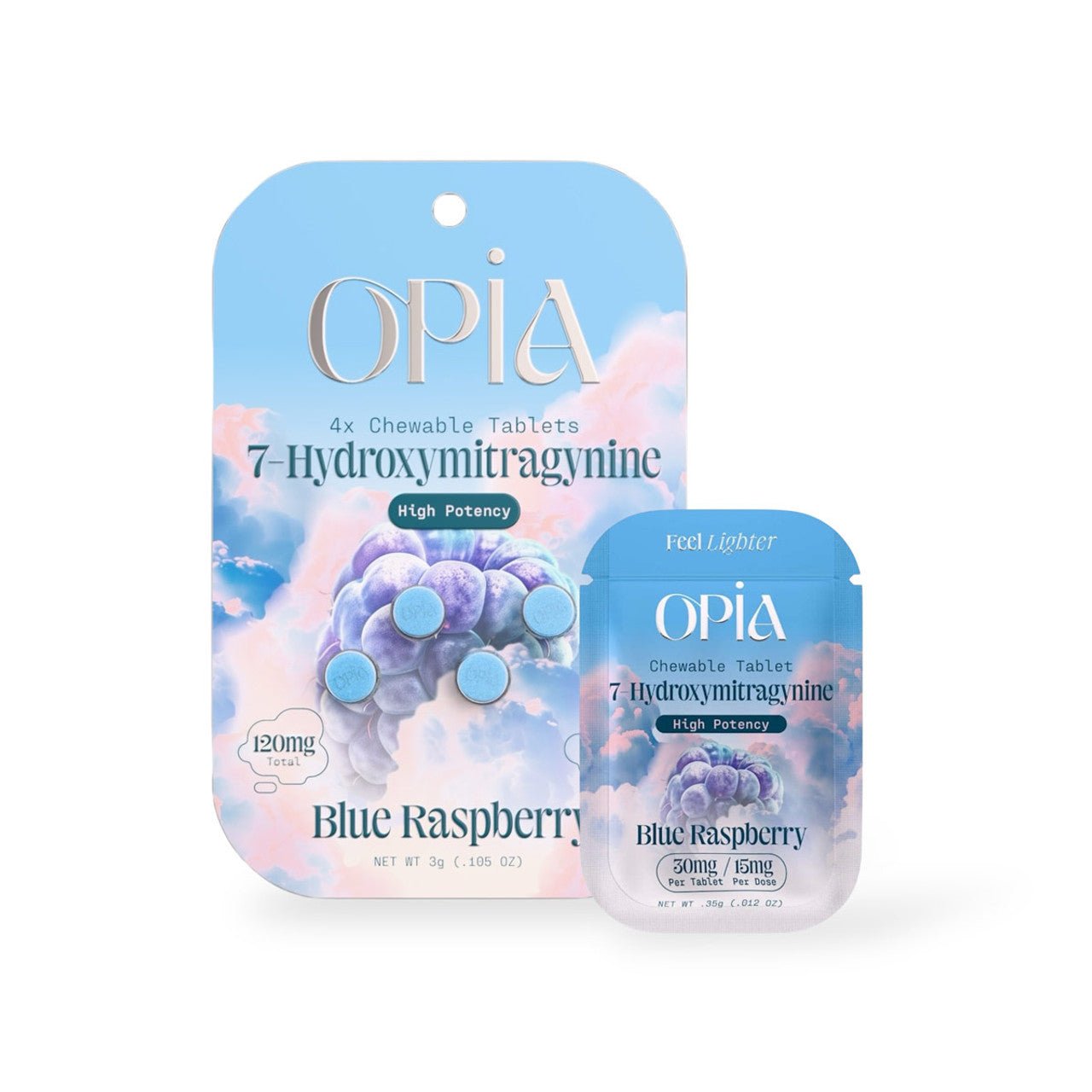 OPIA | 7-OH Blue Raspberry Chewable Tablets 120MG – High-potency extract tablets for peak focus – Available Online on Zenhop