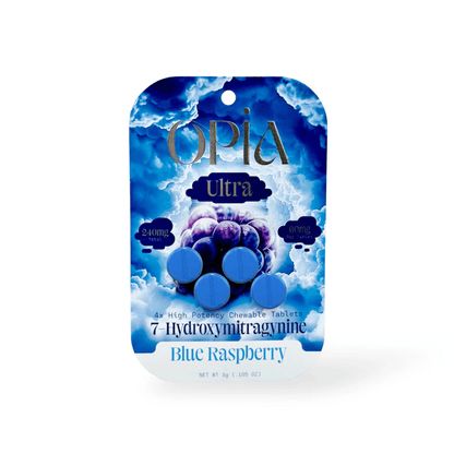 OPIA | Ultra 7 - OH High Potency Chewable Tablets – 240MG (60MG Each) by OPIA – 7 - OH Extract Tablets, Blue Raspberry | Available at Zenhop