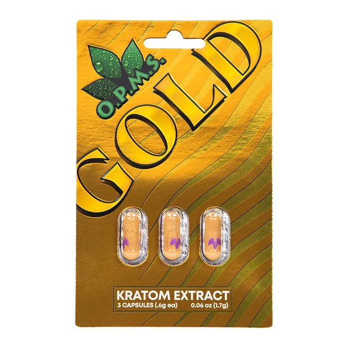 OPMS | Gold Kratom Extract Capsules by opms – Extract Tablets, 3 count | Available at Zenhop