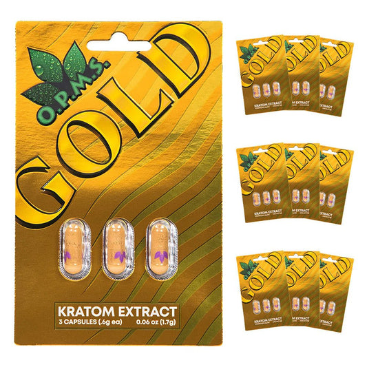 opms OPMS | Gold Kratom Extract Capsules – 3 ct 7 - OH Extract Tablets – Available at Zenhop