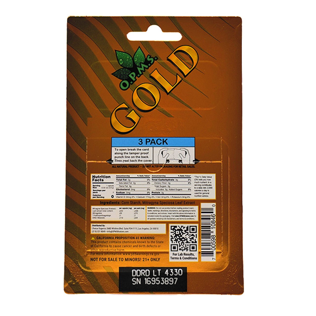 opms OPMS | Gold Kratom Extract Capsules – 3 ct 7 - OH Extract Tablets – Available at Zenhop