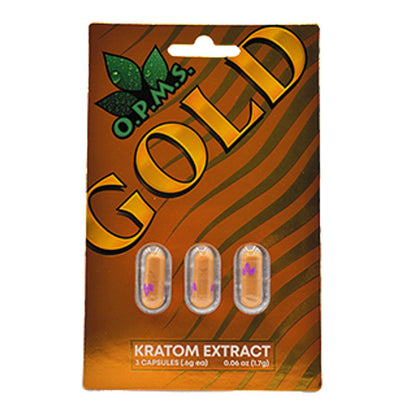 opms OPMS | Gold Kratom Extract Capsules – 3 ct 7 - OH Extract Tablets – Available at Zenhop