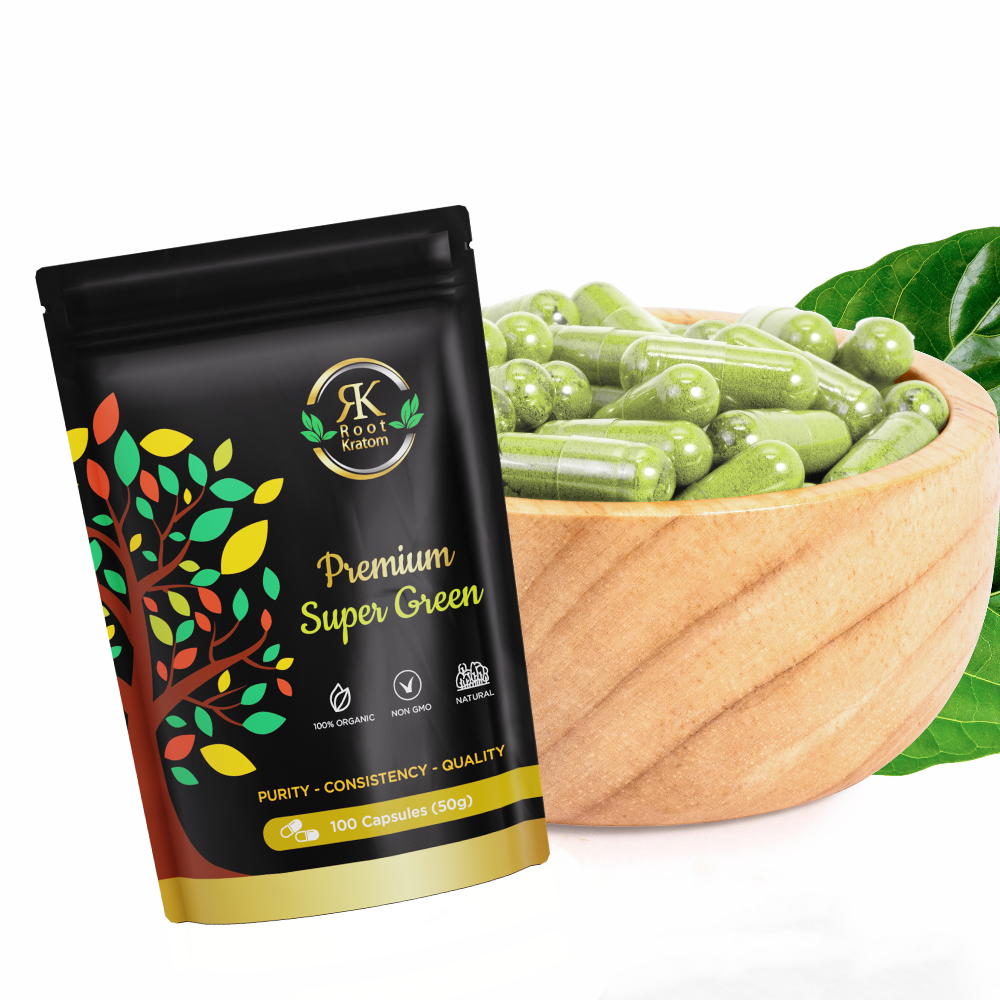 Root Kratom Premium Super Green Kratom Capsules 100 Count – Premium Botanical – Zenhop

